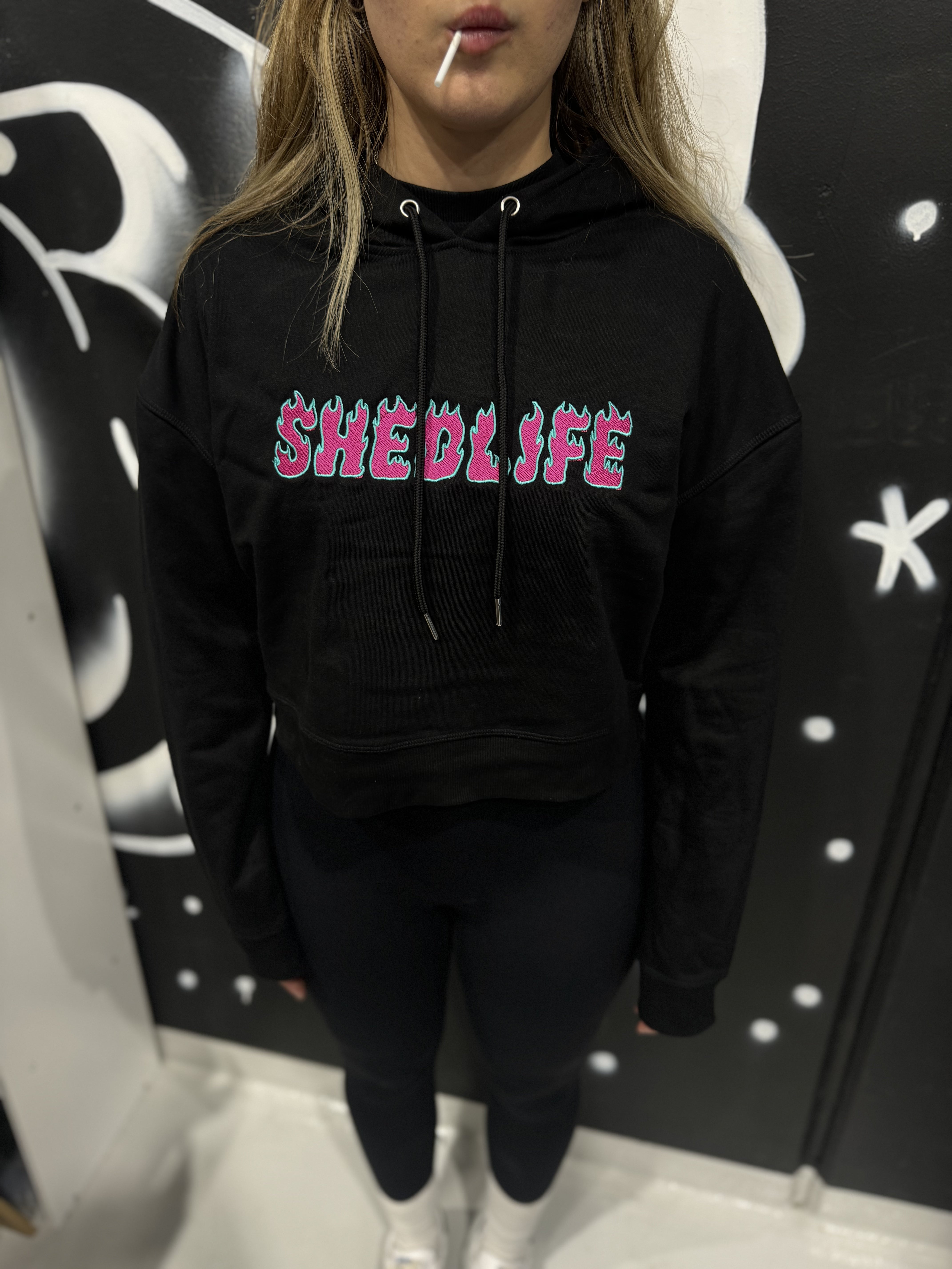 GIRLS Flame Cropped Hoodie