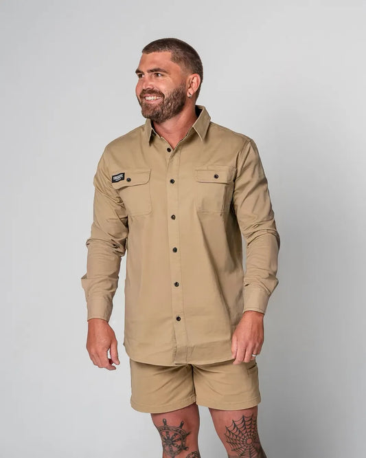 Long Sleeve Work Shirt (Khaki)