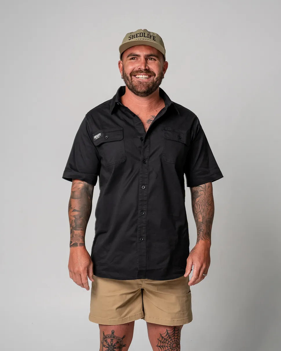 Short Sleeve Work Shirt (Black)