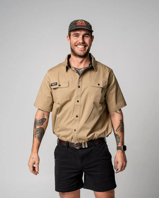 Short Sleeve Work Shirt (Khaki)