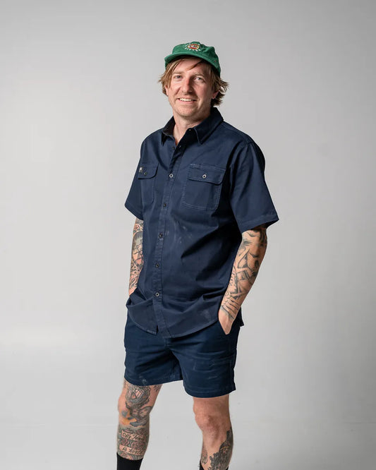 Short Sleeve Work Shirt (Navy)